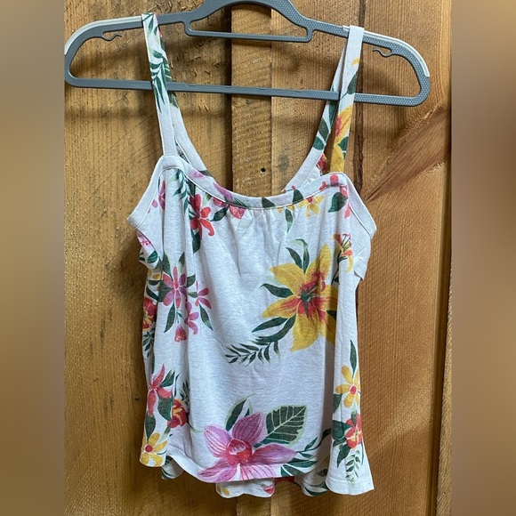 Old Navy Floral Ruffle Tank Top White Multicolor Size Small - Picture 7 of 8
